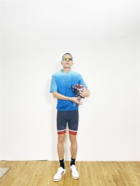 設計新款漸變色短袖單車衫    訂做春夏男款戶外山地自行車服  排汗透氣   競技  訓練  BD-CN-22194 45度照